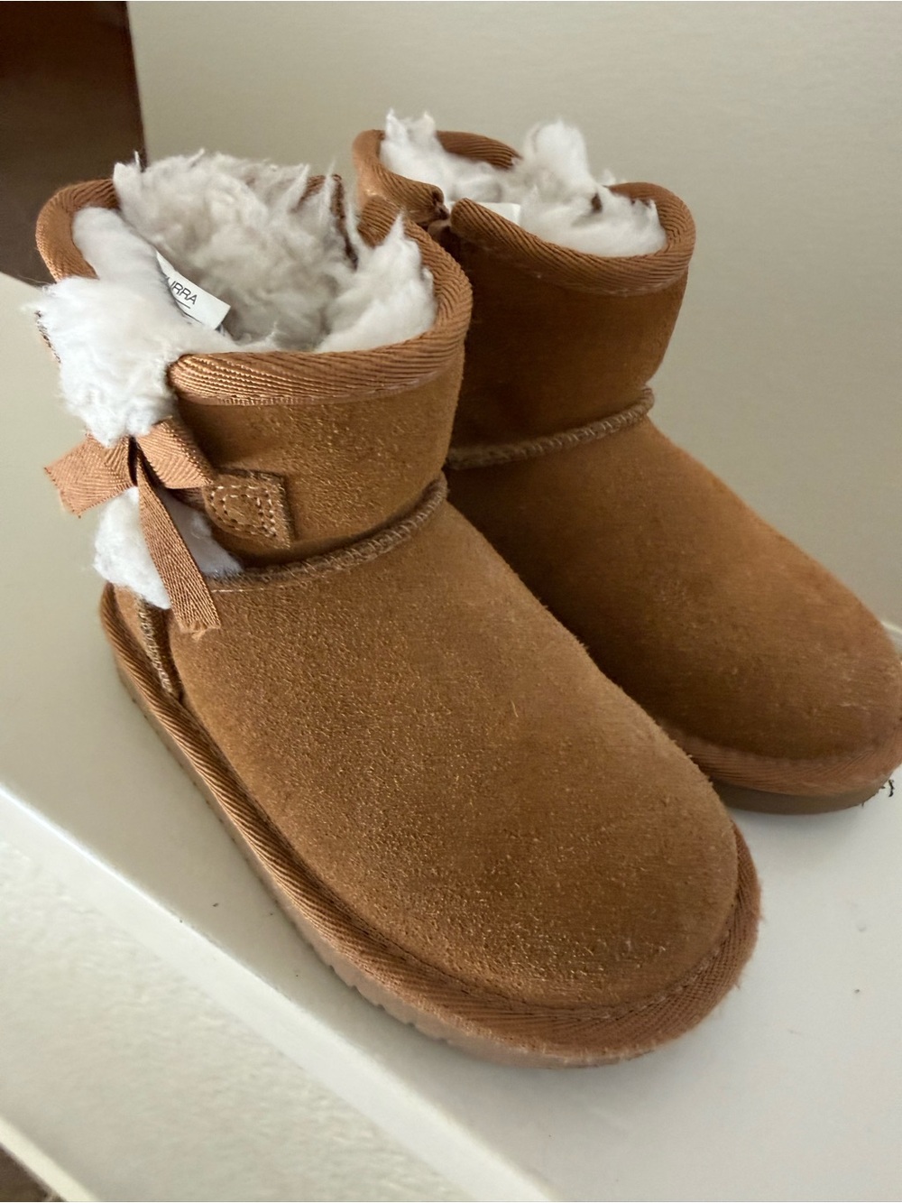 Kids Cozy Ugg Booties in Chestnut Brown